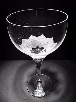 6 Rosenthal Crystal Wine Glasses Lotus Blosson Retired Pattern