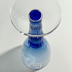 6 SASAKI LUMINA BLUE Wine Glasses / 8 Inches Fine Japanese Crystal / Ultra Rare