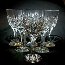 6 (Six) ATLANTIS FERNANDO Cut Lead Crystal Wine Glasses Signed DISCONTINUED