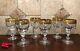 6 Tiffin Franciscan Crystal Glass Westchester Gold Encrusted Band Wine Goblets