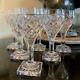 6 Val Saint Lambert St. Helene 5 3/4 Crystal Wine Glasses Square Foot Pristine