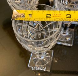 6 Val Saint Lambert St. Helene 5 3/4 Crystal Wine Glasses Square Foot Pristine