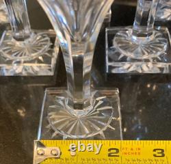 6 Val Saint Lambert St. Helene 5 3/4 Crystal Wine Glasses Square Foot Pristine