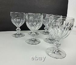 6 Villeroy Boch Wine Glasses Goblets Cut Crystal Signed Bernadotte Vintage RARE