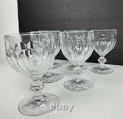 6 Villeroy Boch Wine Glasses Goblets Cut Crystal Signed Bernadotte Vintage RARE