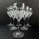 6 Vintage Bohemian Czech Crystal Diamond Cut Hock or White Wine glasses