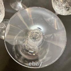 6 Vintage Etched Optic Crystal Wine Goblets Fostoria Navarre Water Goblets