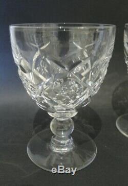 6 Vintage Stuart Crystal Diamond Cut Water or Wine glasses 1926-1950