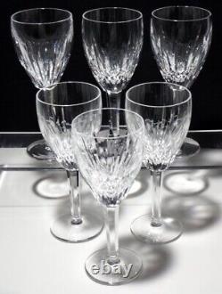 6 Vintage Waterford Crystal Carina Claret Wine Glasses 7 1/8 Made In Ireland