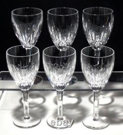 6 Vintage Waterford Crystal Carina Claret Wine Glasses 7 1/8 Made In Ireland