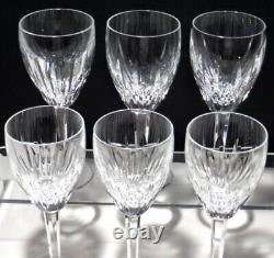 6 Vintage Waterford Crystal Carina Claret Wine Glasses 7 1/8 Made In Ireland