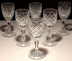 6 Vintage Waterford Crystal Comeragh Sherry Glasses 5 1/4 Ireland