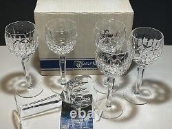 6 Vintage Waterford Crystal Kildare Wine Hock Glasses In Original Box