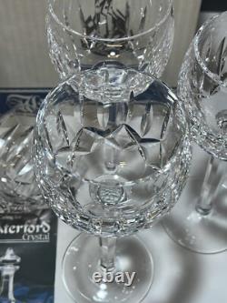 6 Vintage Waterford Crystal Kildare Wine Hock Glasses In Original Box