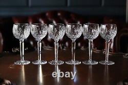 6 Vintage Waterford Crystal Lismore Hock 7 3/8 Wine Glass Beautiful