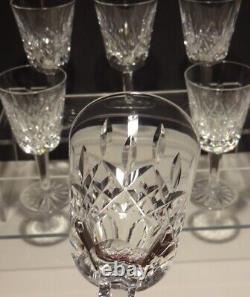 6 Vintage Waterford Crystal Lismore White Wine Glasses 5 1/2 Ireland