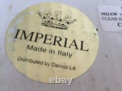 6 Vtg Imperial Hand Made Crystal Footed Gold Etched Glasses Made In Italy