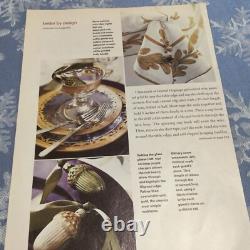 6 Vtg Imperial Hand Made Crystal Footed Gold Etched Glasses Made In Italy
