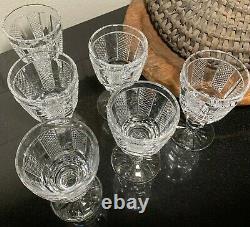 6 Waterford Crystal 5 1/4 Hibernia Claret Wine Glasses Ireland Excellent
