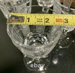 6 Waterford Crystal 5 1/4 Hibernia Claret Wine Glasses Ireland Excellent