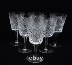 6 Waterford Crystal Alana Large 7 Water Goblets Wine Glasses All Excellent
