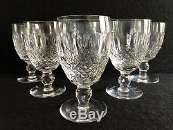 6 Waterford Crystal Colleen Short Stem Claret / Wine Glasses, All Signed