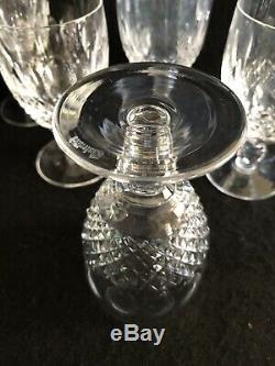 6 Waterford Crystal Colleen Short Stem Claret / Wine Glasses, All Signed
