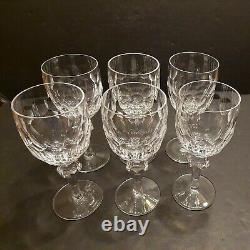 6 Waterford Crystal Curraghmore 7 5/8 Water Glasses Goblets Wine Set of 6