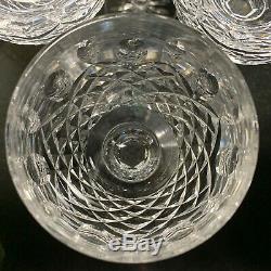 6 Waterford Crystal Kenmare 7 3/8 Wine Hock Glasses Ireland Excellent