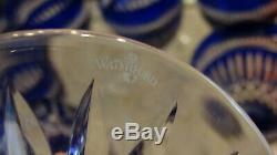 6 Waterford Crystal Language Jewels Clarendon Serenity Wine Glasses Blue