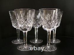 6 Waterford Crystal Lismore Water Goblets 5 7/8