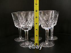 6 Waterford Crystal Lismore Water Goblets 5 7/8