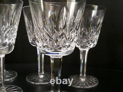 6 Waterford Crystal Lismore Water Goblets 5 7/8