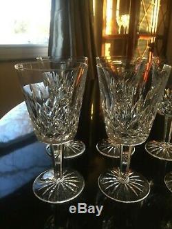 6 Waterford Crystal Lismore goblets (red wine/water) withoriginal box Gothic