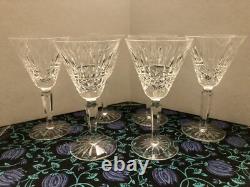 6 Waterford Crystal'Maeve' Pattern Claret Wine Glasses 6.5 Tall Ireland