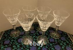 6 Waterford Crystal'Maeve' Pattern Claret Wine Glasses 6.5 Tall Ireland