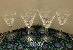 6 Waterford Crystal'Maeve' Pattern Claret Wine Glasses 6.5 Tall Ireland
