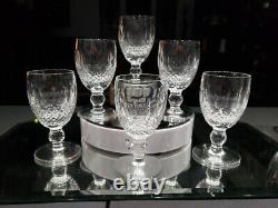 (6) White Wine Goblets 4 oz Glasses 4-1/2 Crystal Old signed Waterford Colleen