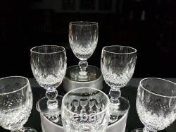 (6) White Wine Goblets 4 oz Glasses 4-1/2 Crystal Old signed Waterford Colleen