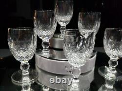 (6) White Wine Goblets 4 oz Glasses 4-1/2 Crystal Old signed Waterford Colleen