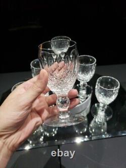 (6) White Wine Goblets 4 oz Glasses 4-1/2 Crystal Old signed Waterford Colleen