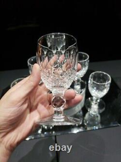 (6) White Wine Goblets 4 oz Glasses 4-1/2 Crystal Old signed Waterford Colleen