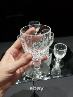 (6) White Wine Goblets 4 oz Glasses 4-1/2 Crystal Old signed Waterford Colleen