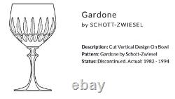 6 Wine Gardone by Schott-Zwiesel 6 1/2 7.5oz Cut Vertical Design On Bowl