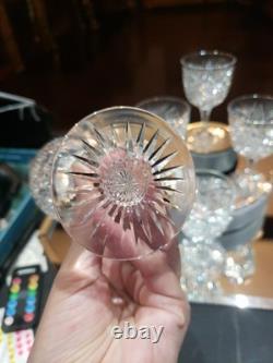 6 Wine Glasses 4-5/8 American Brilliant Period Cut Glass Crystal Hoare Monarch