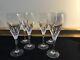 (6) Wine Goblets Glasses GORHAM Diamond Clear Wedge Cut Crystal Laced Edge