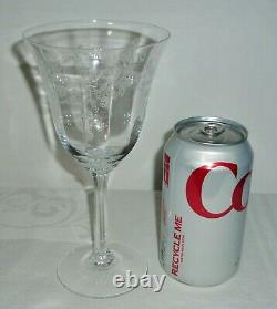 6 pcs Lenox Crystal Castle Garden WATER Goblets Wine Glasses 7-1/2 Signed EUC