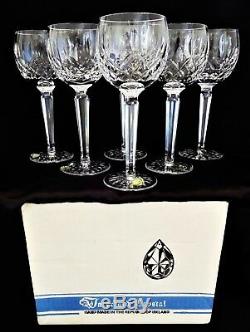 6 x Waterford Crystal Lismore Wine glasses in 1960's original box