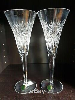 6 x Waterford Crystal Millenium Toasting Champagne Flutes Glasses Peace Health