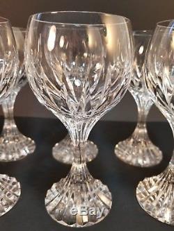 6pc Set Baccarat crystal Massena Claret Red Wine Glasses 6 1/2 Goblets Stemware